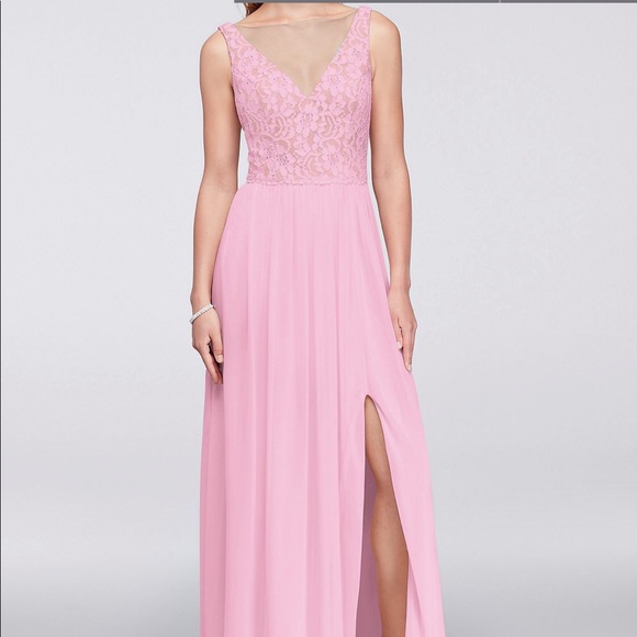 David's Bridal Dresses & Skirts - David’s Bridal Illusion VNeck Lace Dress